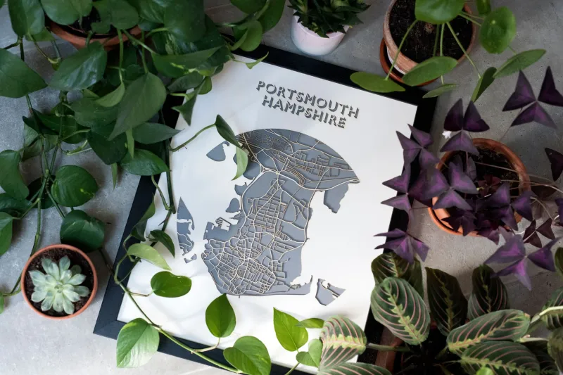 Heavy Duty Lasercut Map - Portsmouth