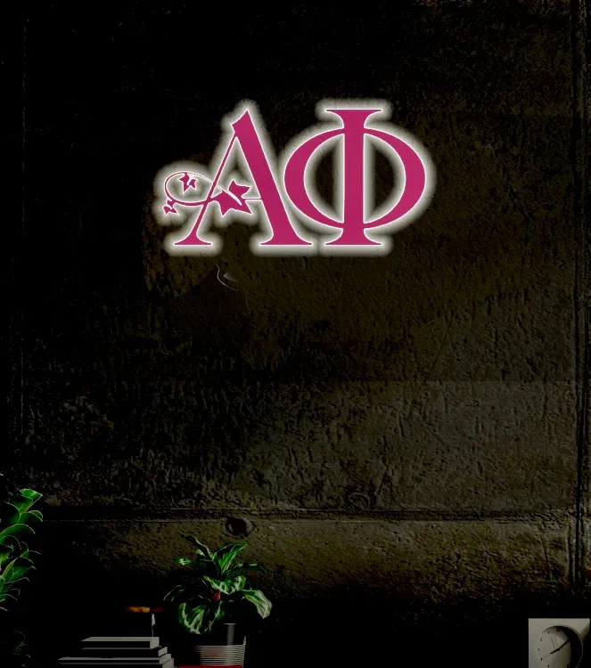 Alpha Phi UV LED Neon Sign w/ Dimmer Remote Control