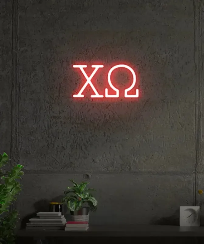 Chi Omega Greek Letters LED Neon Sign w/ Dimmer : Galaxy Projector