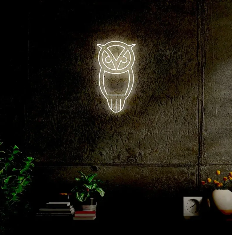 Chi Omega Owl LED Neon Sign w/ Dimmer - 16.4 Feet