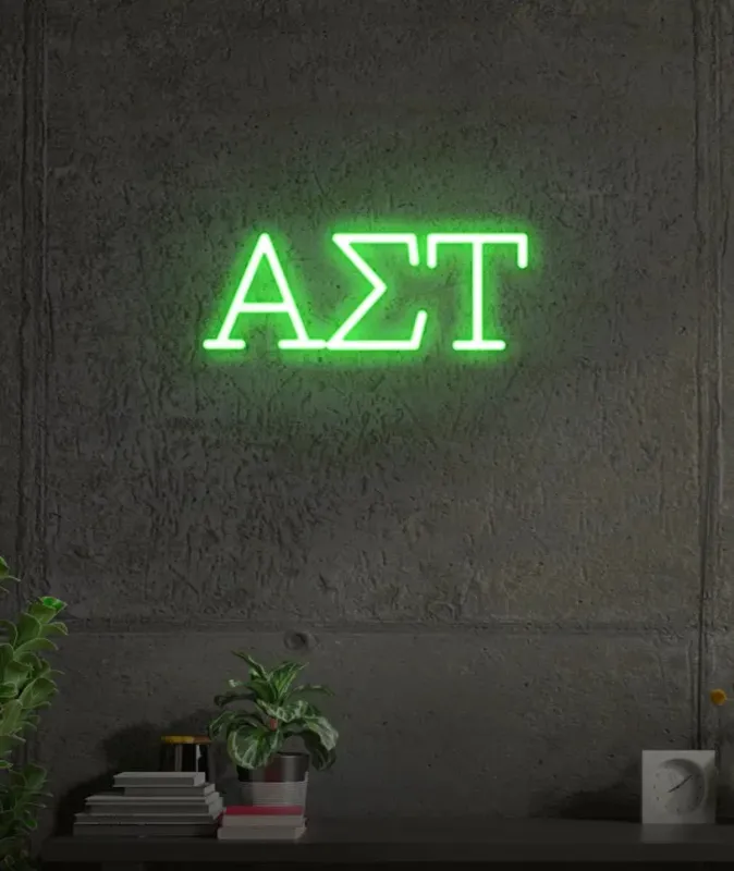 Color Changing RGB Alpha Sigma Tau Greek Letters LED Neon Sign w/ Dimmer