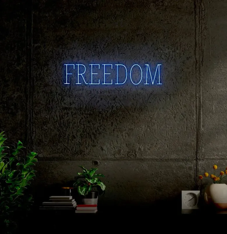 Decorative Novelty FREEDOM LED Neon Sign w/ Dimmer