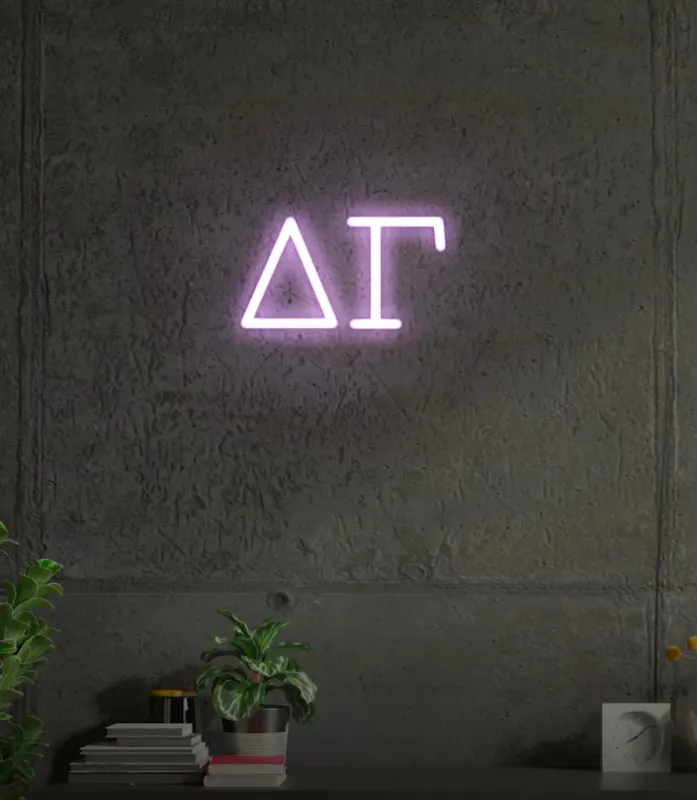 Delta Gamma Greek Letters LED Neon Sign w/ Dimmer Bedroom Decor