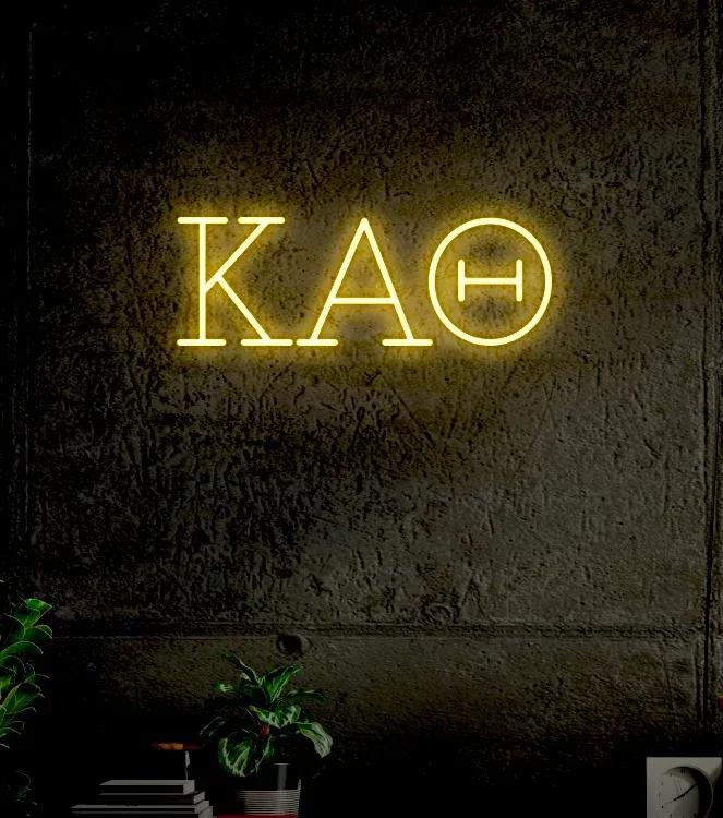 Kappa Alpha Theta Greek Letters LED Neon Sign w/ Dimmer - Indoor/Outdoor Use
