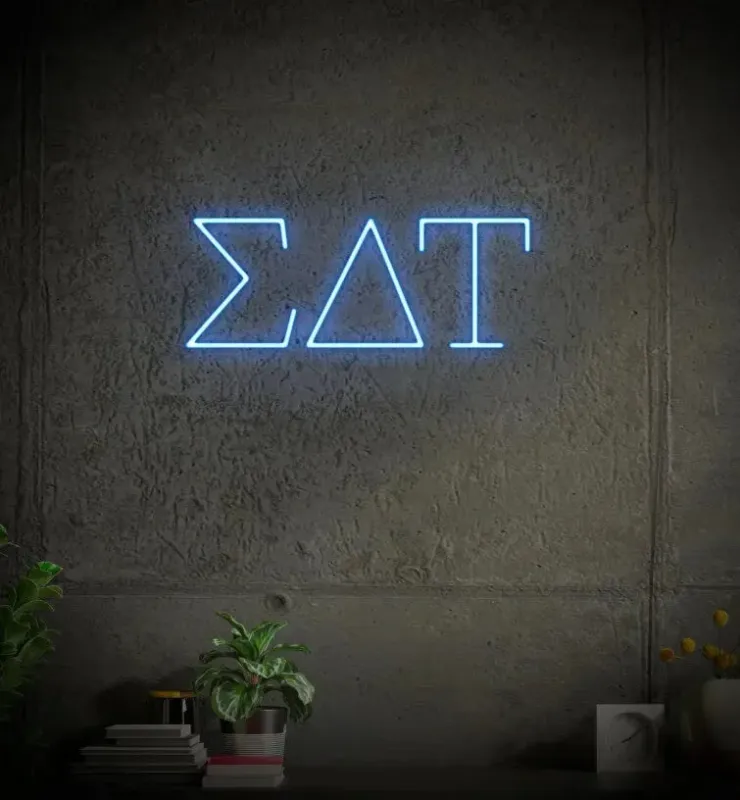 LED Rope Sigma Delta Tau Greek Letters LED Neon Sign w/ Dimmer