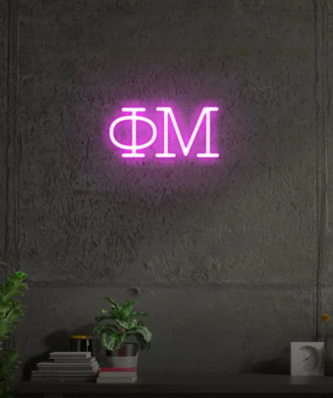 Phi Mu Greek Letters LED Neon Sign w/ Dimmer