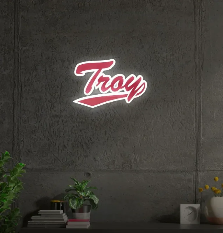 Troy University LED UV Print Neon Sign w/ Dimmer - 20"