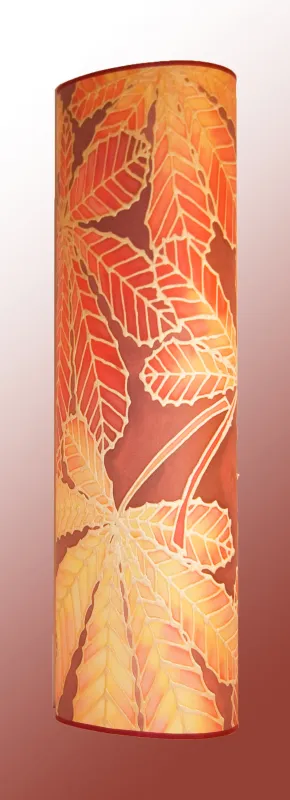 Horsechestnut Leaves Floor Lamp - Red Welcoming Art Lamplight - Included Standing Lamp