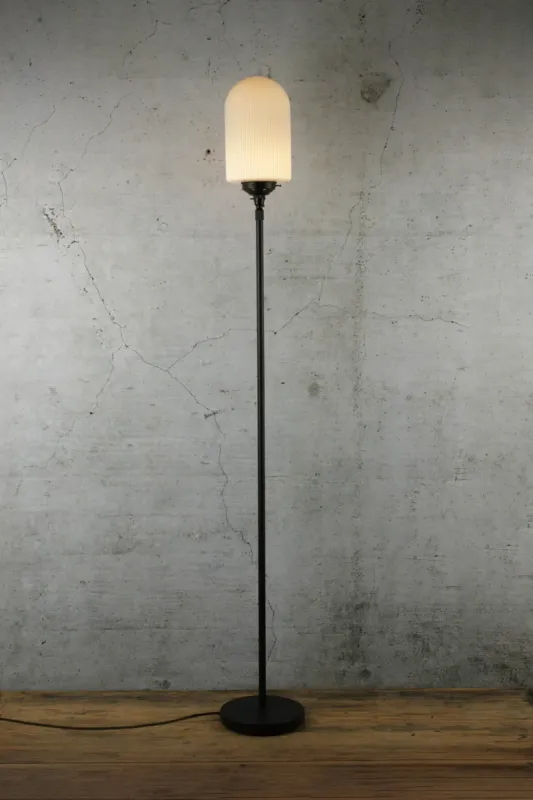 Lloyd Reeded Glass Floor Lamp | IP65 Waterproof | Solar