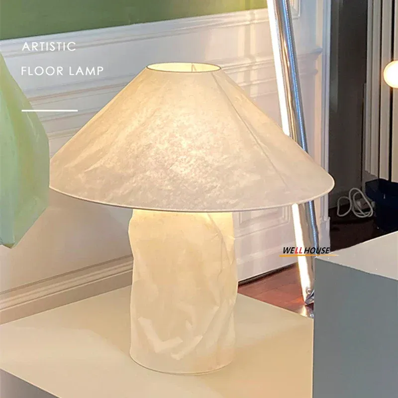 Afralia™ Japanese Paper Floor Lamp: Nordic Design Wabi Sabi LED Table Lamp Bedroom, Living Room