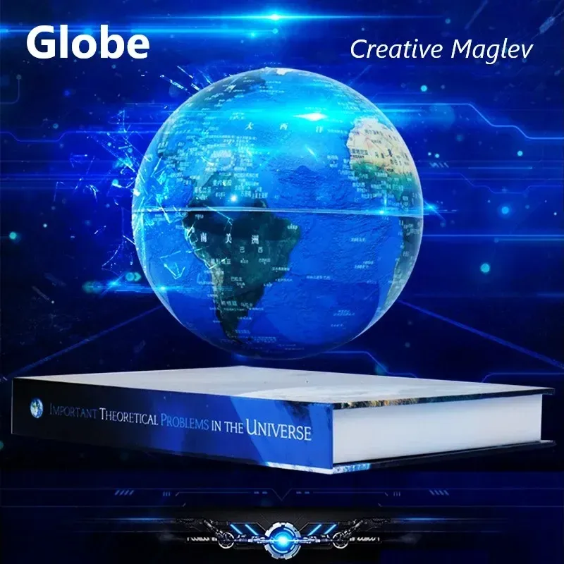 Afralia™ Magnetic Levitation Night Portable Rotating Globe Table Lamp