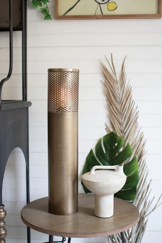 Warm alloy cylinder table lamp