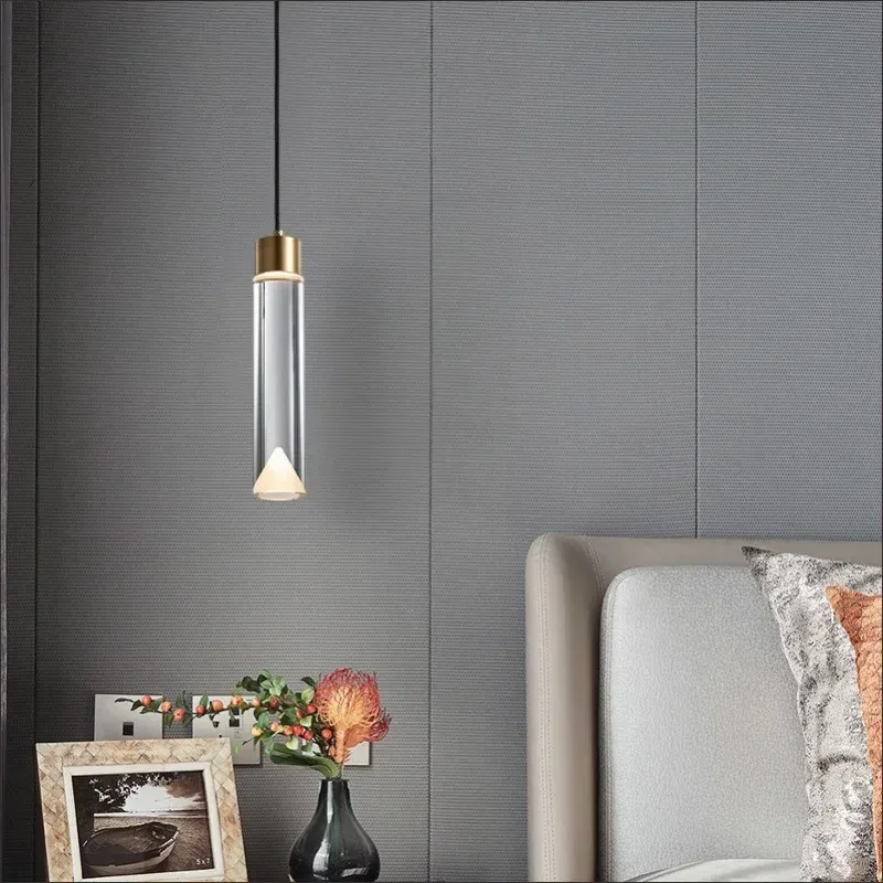 Afralia™ Clear Crystal Terra cotta Pendant Light Dining, Kitchen, Bedroom - Adjustable G4 Bulb