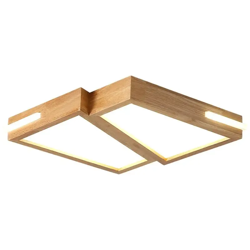 Afralia™ Nordic Log Wind Lamps | Modern Geometric Ceiling Light | Reliable Wood | Japanese Style