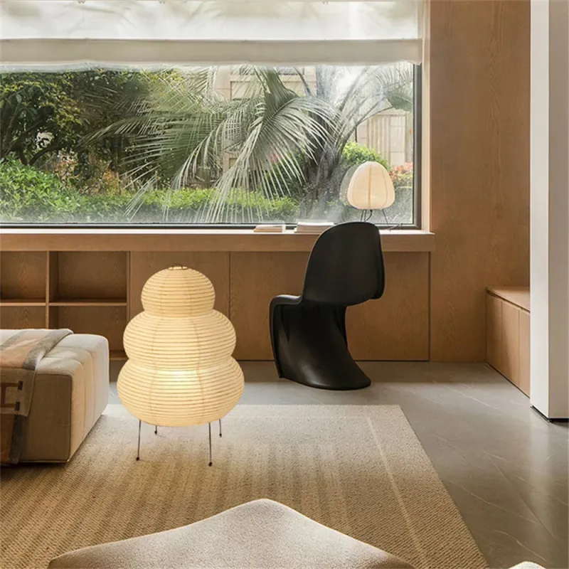 Afralia™ Wabi Sabi Noguchi Paper Lamp Nordic Contemporary Living Room Lighting 10ft USB Cable