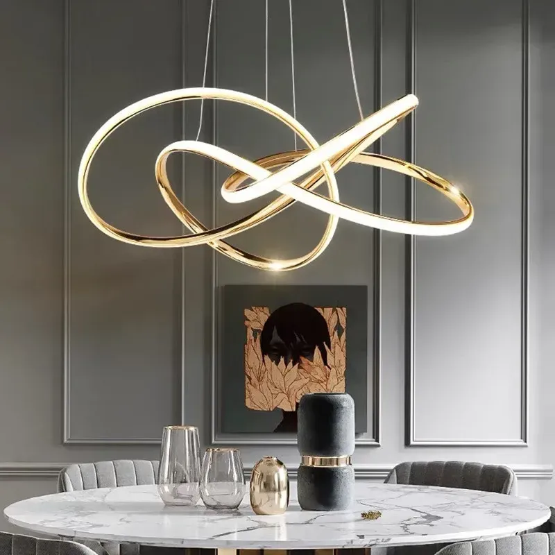 Afralia™ Geometric LED Ceiling Chandelier Artistic Lines Cutting-edge Pendant Light Oil Rubbed Bronze