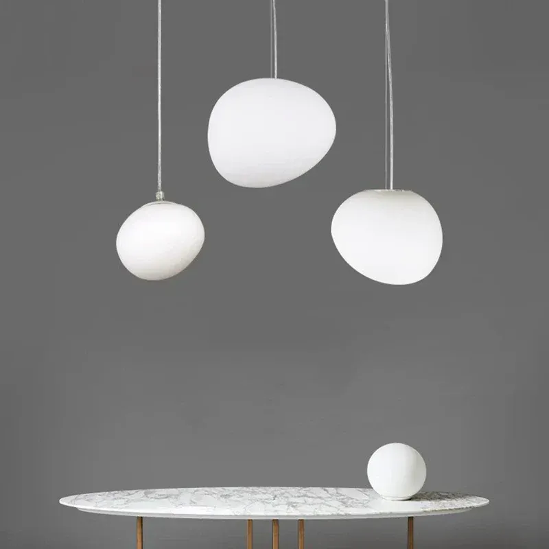 Afralia™ Glass Ball LED Pendant Airy - White Nordic Hanging Fixture
