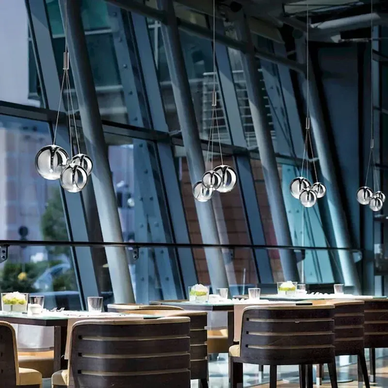 Afralia™ Glass Ball LED Pendant Buoyant Fixture Home Decor and Lighting Various Rooms Remote Control