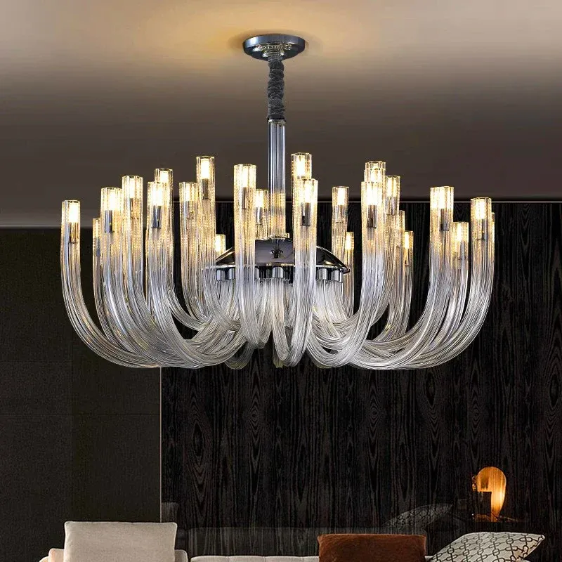 Afralia™ LED Chandelier Bedroom: Sleek Ceiling Pendant Lamp Lighting Fixture