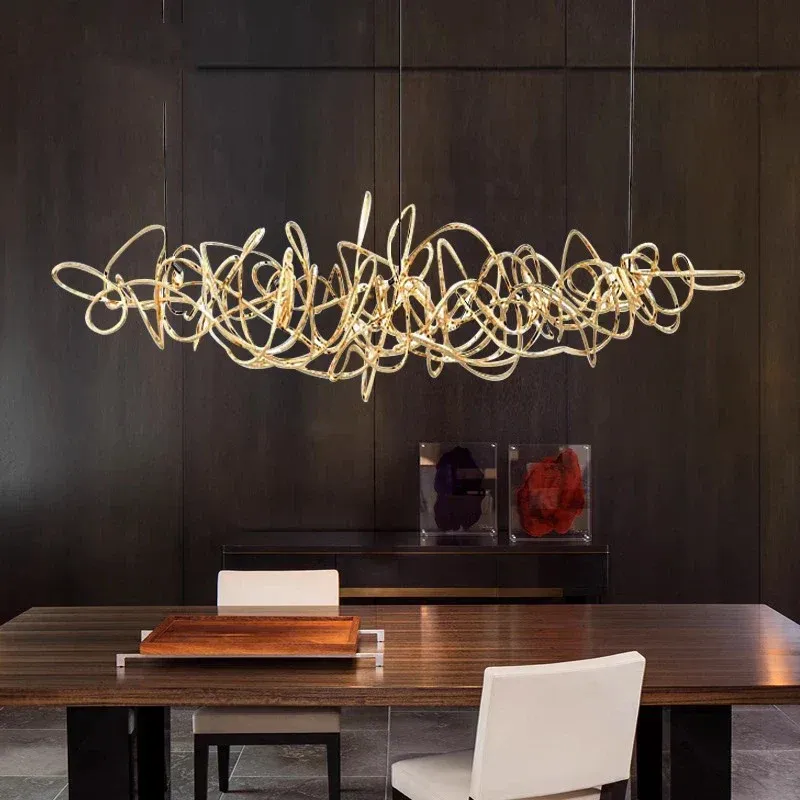Afralia™ LED Pendant Chandeliers Cutting-edge Living & Dining Room Lighting Oil Rubbed Bronze