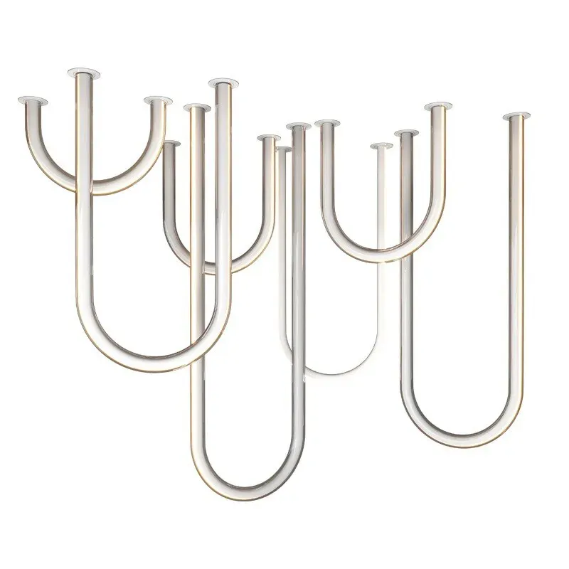 Afralia™ LED U Shape Chandelier Pendant Lamp Dimmable Ceiling Airy