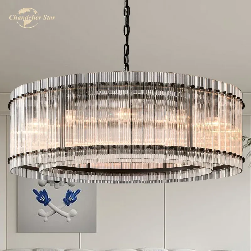 Afralia™ Modern LED Glass Chandelier San Marco Round Pendant Airy - Decorative Lighting Fixture