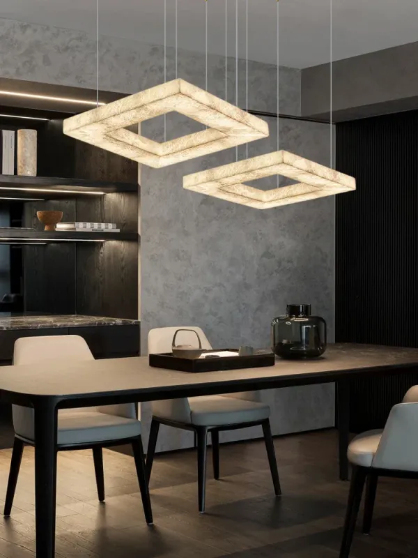 Energy Star Certified Afralia™ Dimmable LED Chandelier Pendant Light Gold Chromium & Alabaster