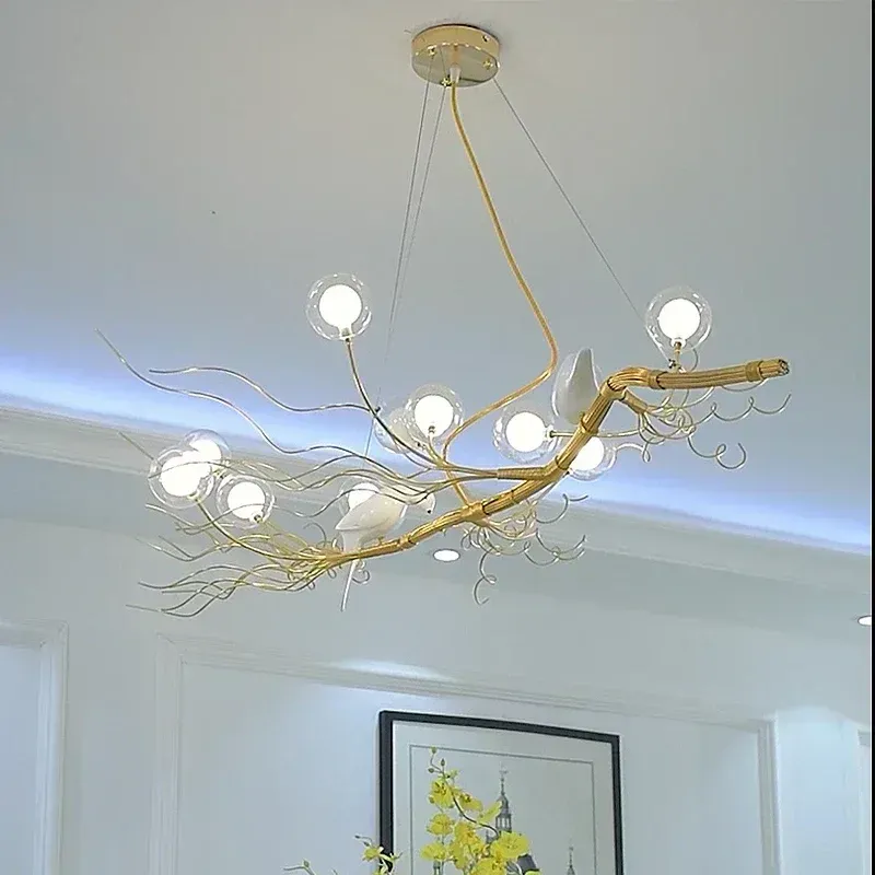LED Panel Ceiling Light Afralia™ Iron Branch LED Pendant Chandelier: Nordic Dining Room Lighting Fixture