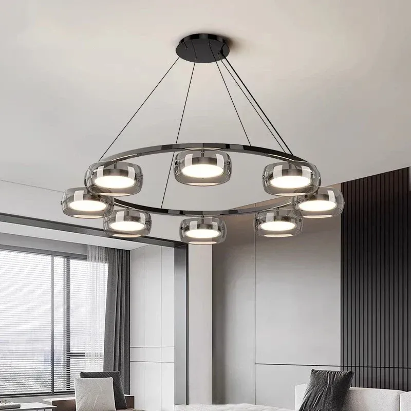 Semi-Flush Mount Light Afralia™ Up-to-date LED Pendant Lights Living Room & Dining Room Chandeliers