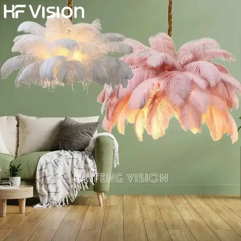 Vintage Schoolhouse Light Afralia™ Bohemian Feather Pendant Buoyant - Nordic LED Ceiling Chandelier