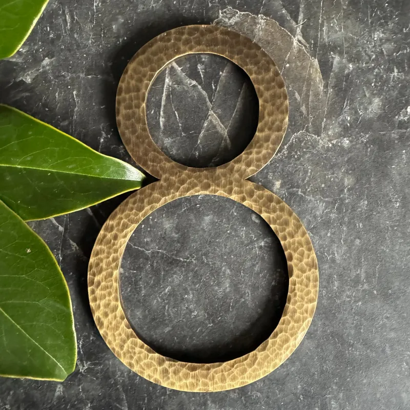 Bayside Luxe Signage - Hammered Antique Warm alloy Floating Numbers and Letters - Noosa 25cm