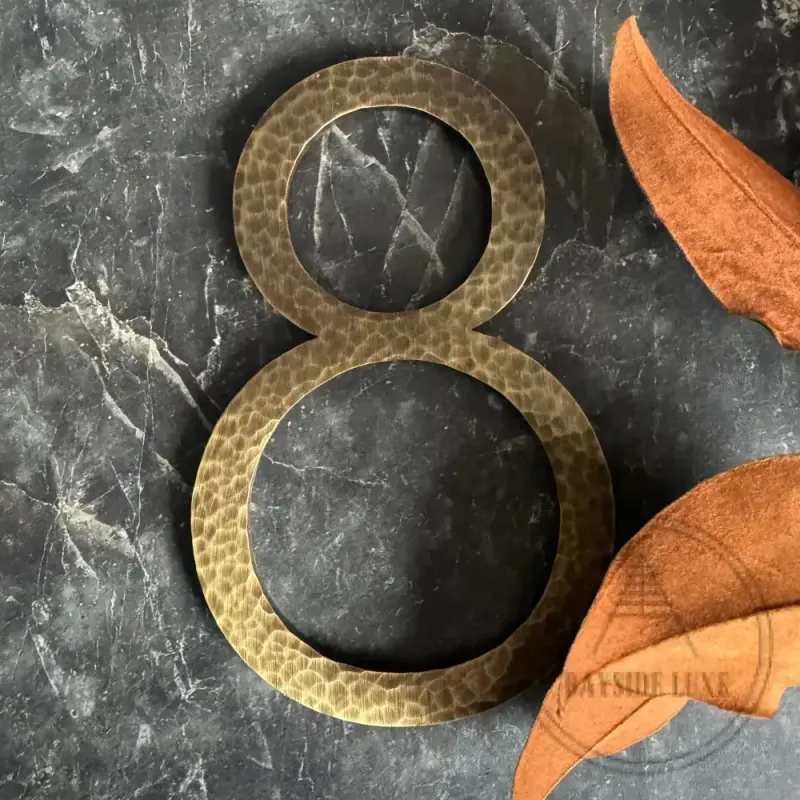 Bayside Luxe Signage - Hammered Antique Warm alloy Floating Numbers and Letters - Noosa 10cm