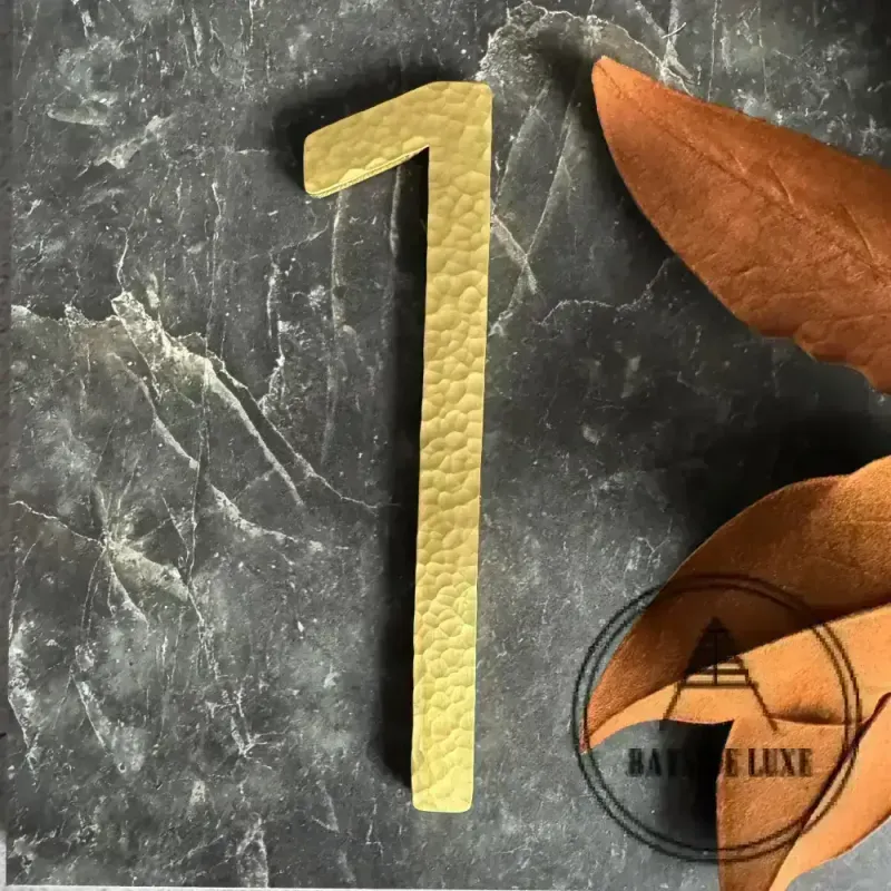 Bayside Luxe Signage - Hammered Satin Warm alloy Floating Numbers and Letters - Noosa 25cm