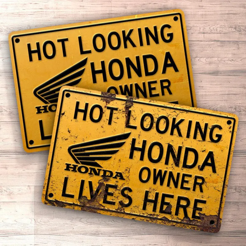 Honda Heated Looking Honda Owner Lives Here Signs, Mouse Pad, Doormat