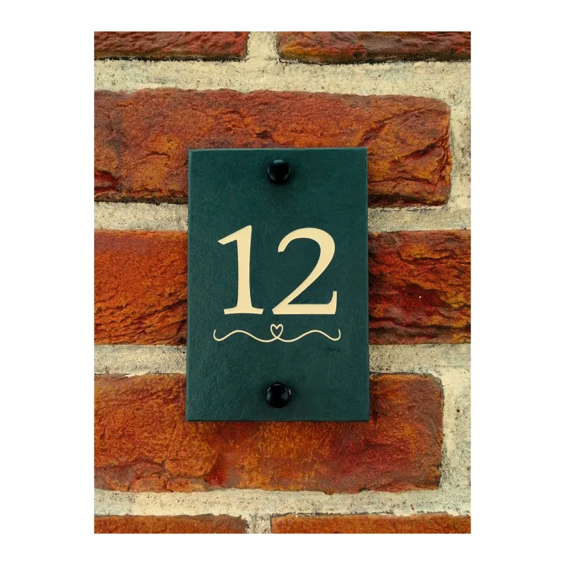 Solar Powered Engraved Real Slate House Number Sign - Rustic Farmhouse Style Door Number - Wedding, Housewarming, Annivers...
