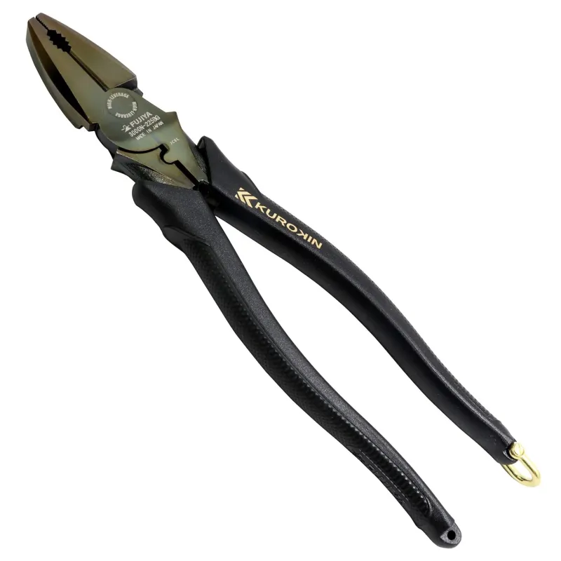 fujiya kurokin3000N-225BG High leverage side cutting pliers