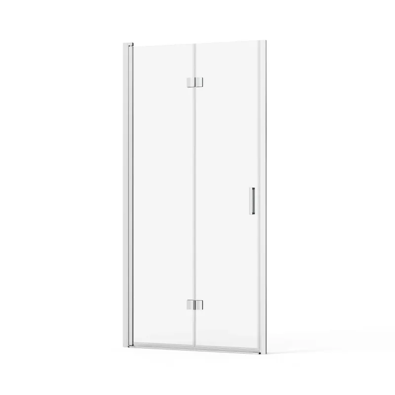 Bifold Frameless Shower Door Tempered Crystal Glass
