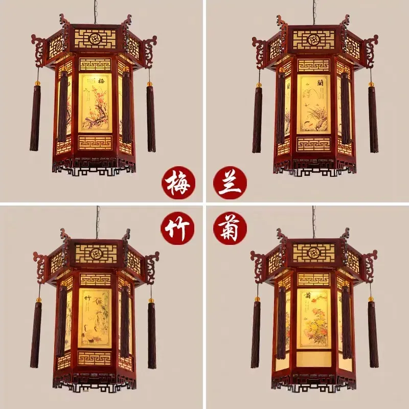 Afralia™ Bamboo-based Lantern Pendant Lights: Classical Beauty Living or Dining Room Decor