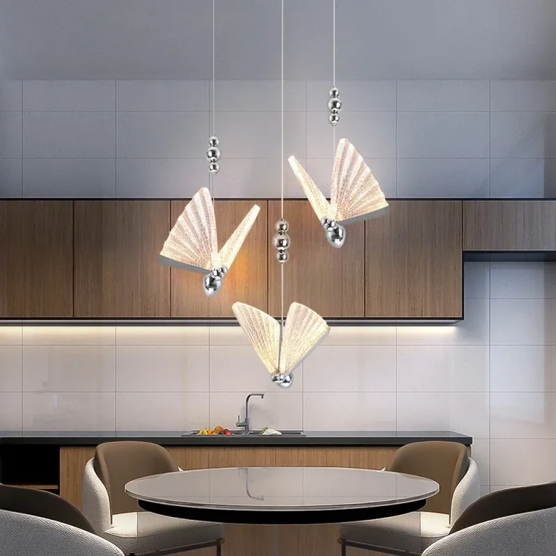 Afralia™ Butterfly LED Chandelier Pendant Airy Modern Living and Dining Spaces