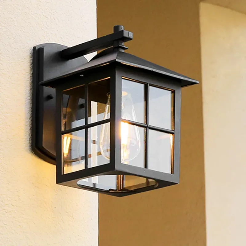 Afralia™ Outdoor Vintage Wall Lamp E27 Sconce Light Fixtures Old-school LED Porch Yard Lighting