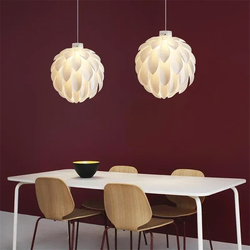 Afralia™ Pearl Acrylic Pine Cone Pendant Lamp: Nordic Flower Petal Design Living Room Lighting