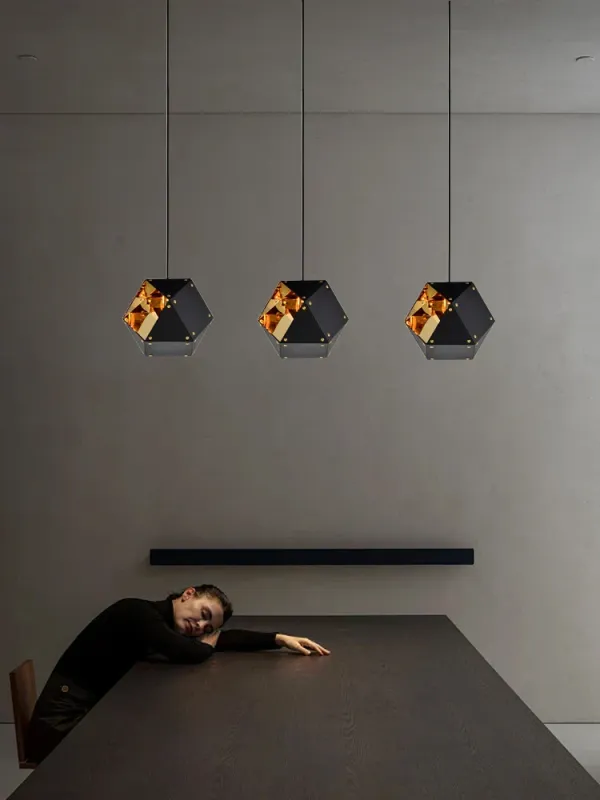 Afralia™ Square Metal Pendant Lights E14 LED, Dapper Stainless Steel Hanging Lamp