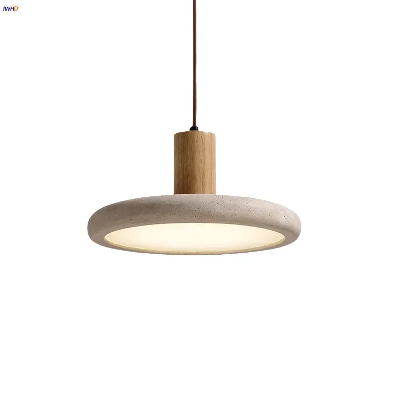 Afralia™ Wood LED Pendant Portable - Adjustable Study Balcony Aisle Hanging Lamp