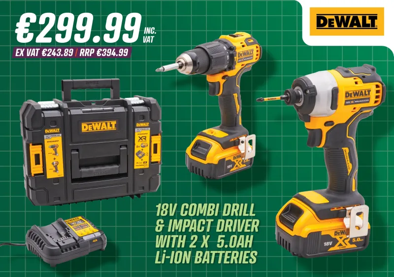 DeWalt 18V Combi & Impact Drill Twin Pack - 57692