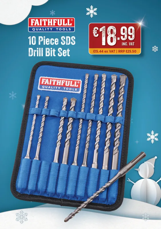 Faithfull 10 Piece SDS Drill Bit Adjust 5.5-12mm - 5700215