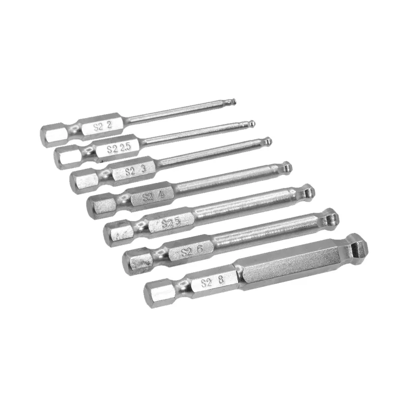 7 Piece Hex Shank Ball Ended Hex Core Bit Set