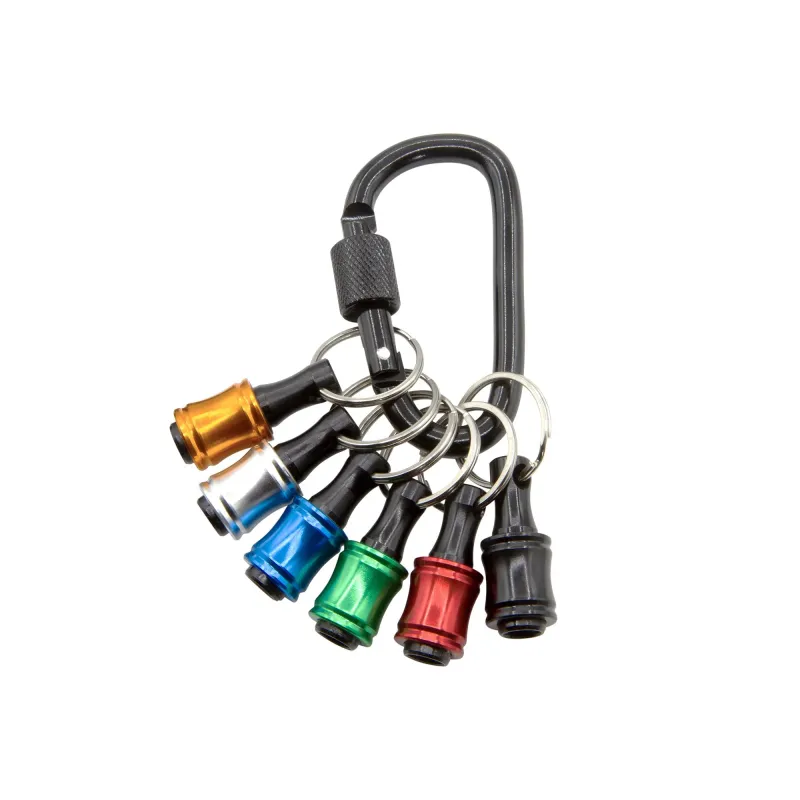 6 Piece ¼" Hex Shank Screwdriver Bit Holder & Locking Carabiner
