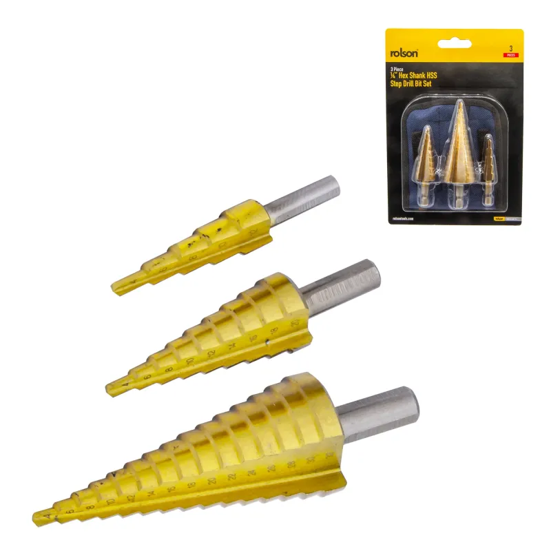 3 Piece ¼" Hex Shank Titanium Step Drill Place