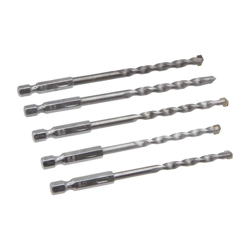 5 Piece Masonry ¼" Hex Shank Drill Bit Adjust