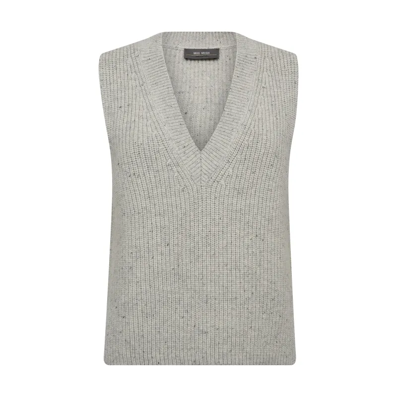 Mos Mosh, MMZhara Thyra Knit Vest, Buoyant Grey Melange
